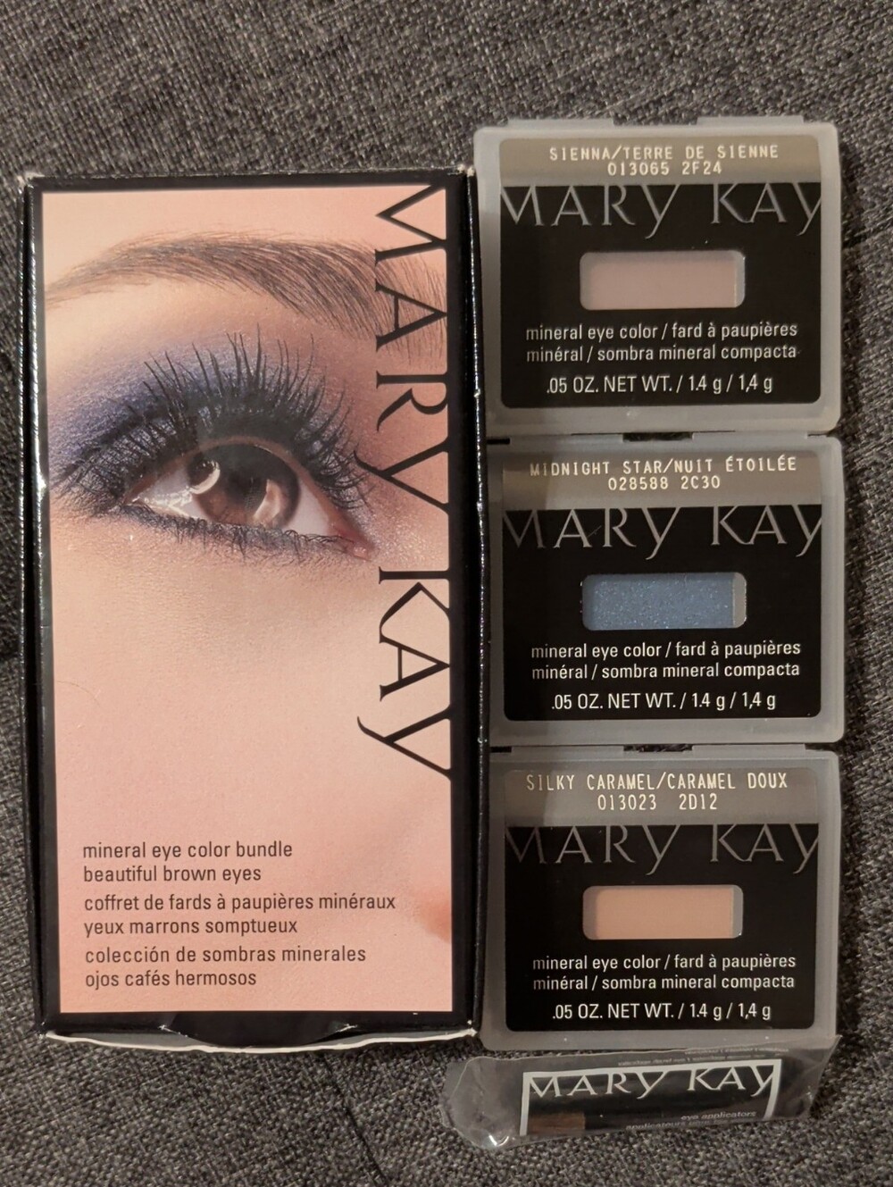 Mary Kay Vintage Mineral Eye Color Set - Midnight Star, Silky Caramel, Sienna